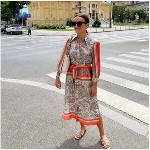 Zara Multicolor Paisley Print Dress